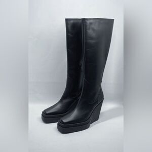 Gia Borghini  Texan Leather Platform Knee-High Boots size 41